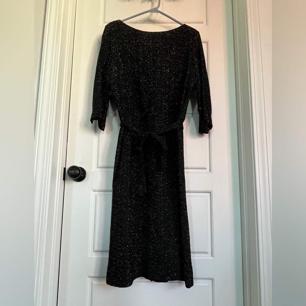 Vintage 1950’s Black Cocktail Dress with Silver Lurex by Gallant California